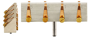 EM-Tec S-Clip sample holder with 4xS-Clips at 45° and 4xS-Clip at 90°, 50x10x14mm, pin